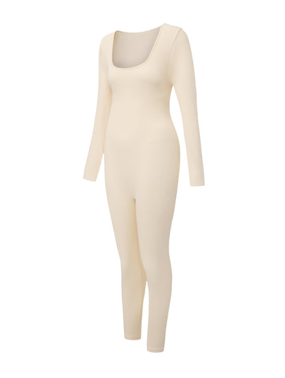 Ribbed Square Neck Jumpsuit