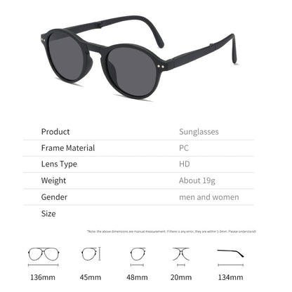Folding Retro Square Sunglasses
