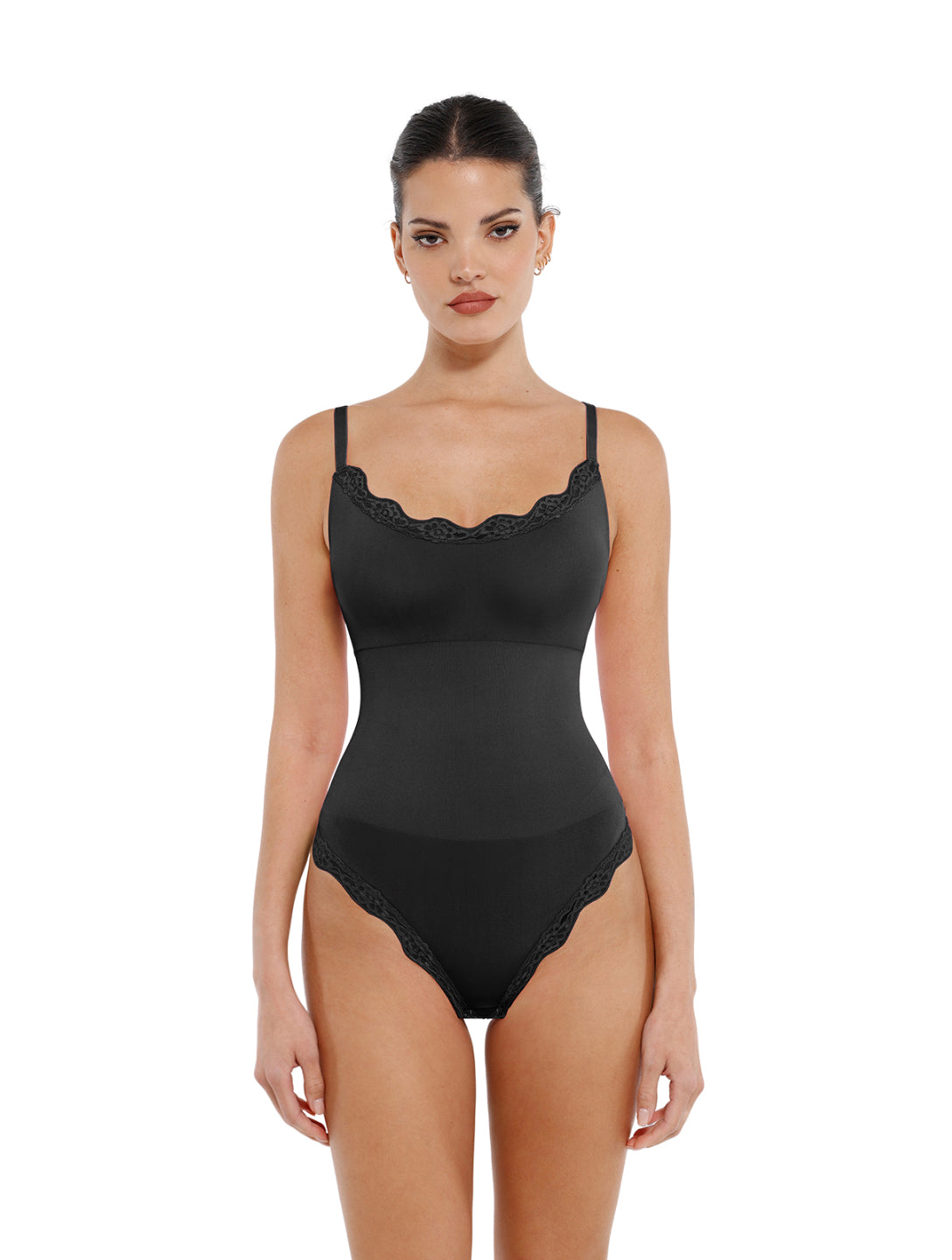 Seamless Laced Thong Bodysuit - HeyShape