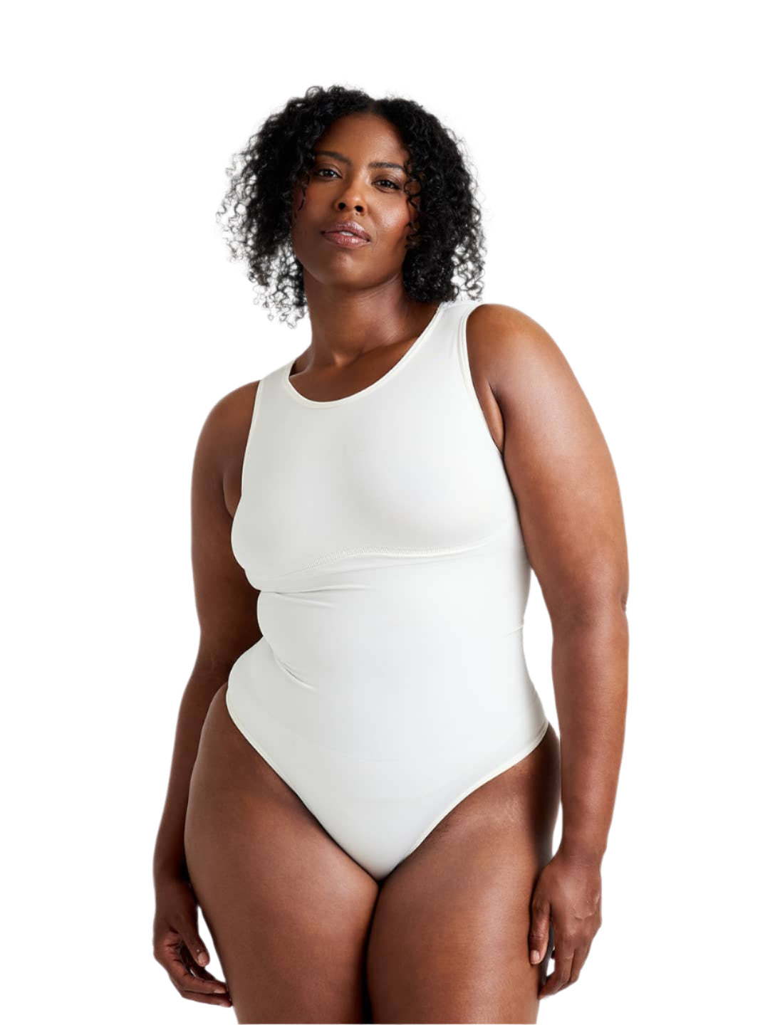 Round Neck Thong Bodysuit - HeyShape