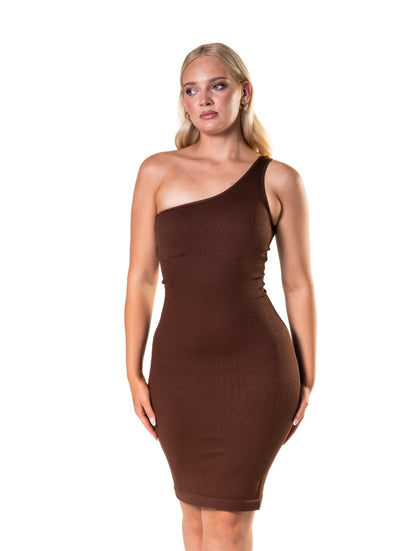 One Shoulder Shapewear Mini Dress - HeyShape