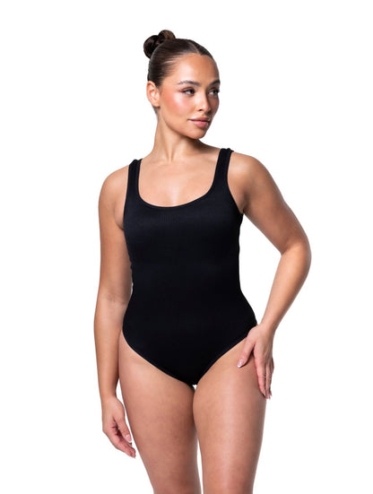 Ribbed Snatched Shapewear Bodysuit - HeyShape
