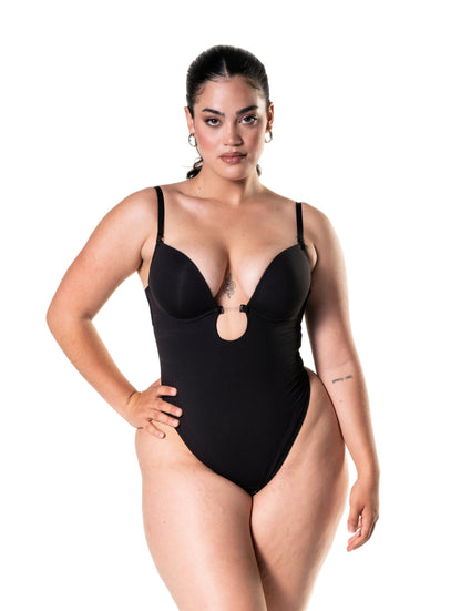 Plunge Shapewear Thong Bodysuit - HeyShape
